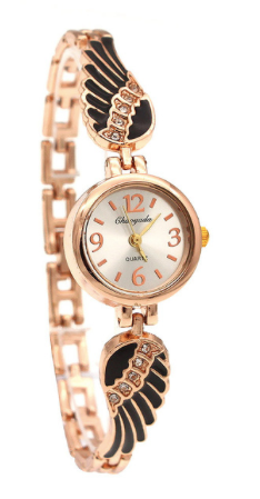 Montre Chaoyada ailes or rose et noir